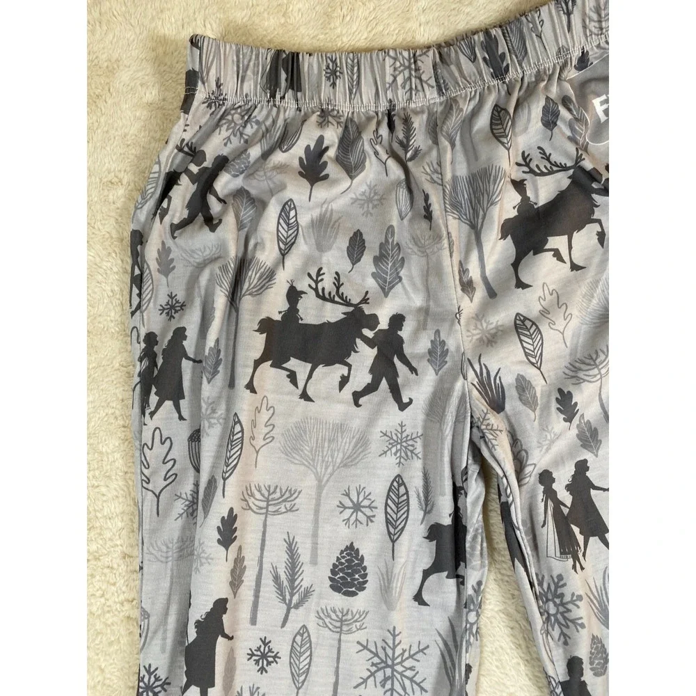 Disney Frozen Starlight Pajama Pants Women's X-Large Lounge Gray Leg Buttons - Picture 3 of 8